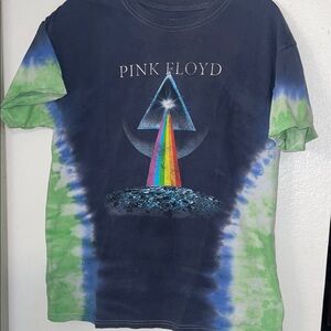 Pink Floyd Navy, Green, Blue Tie-Dye Prism Tee